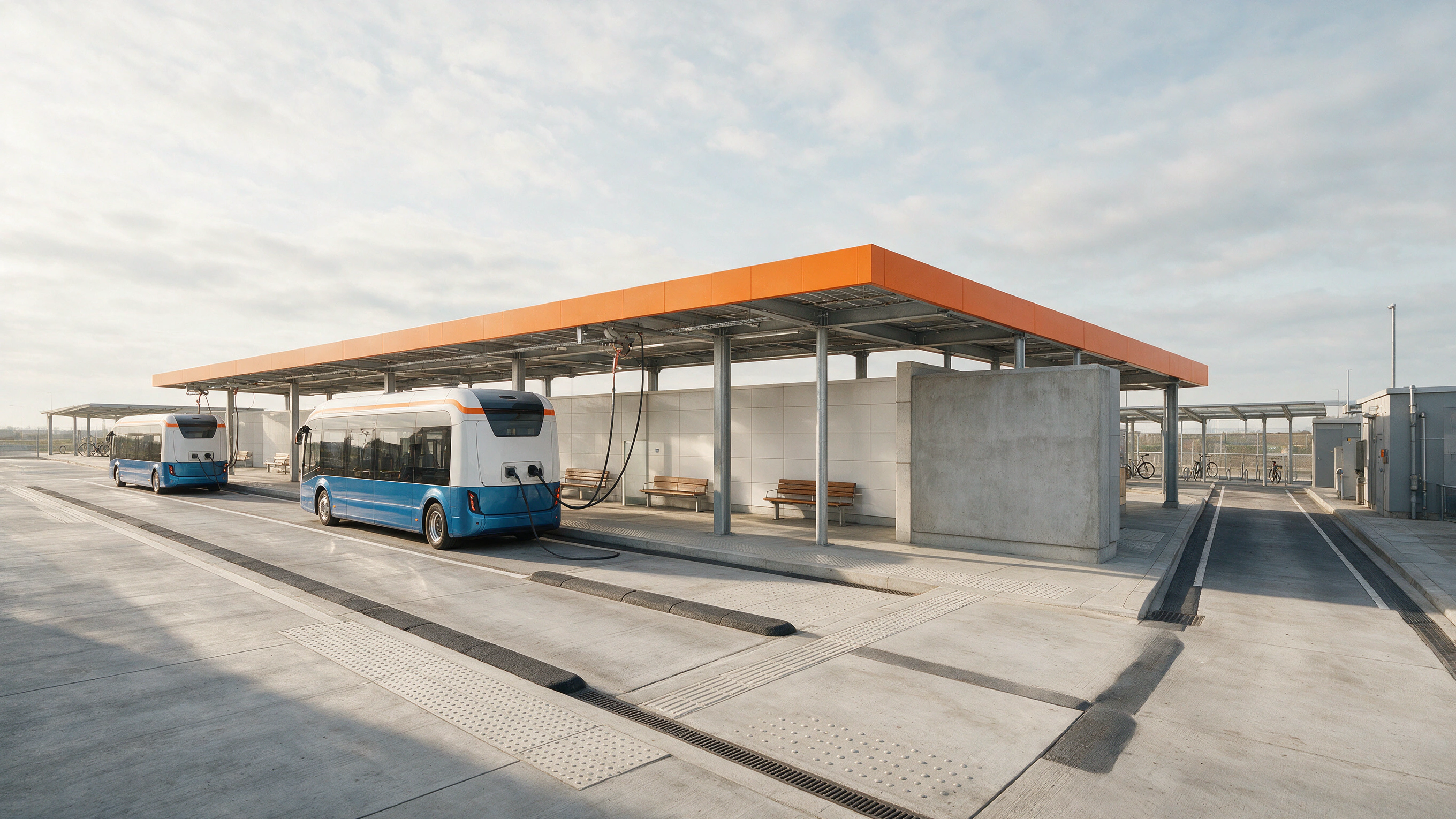 A continuous westbound marker links platform, waiting area, and vehicle door.