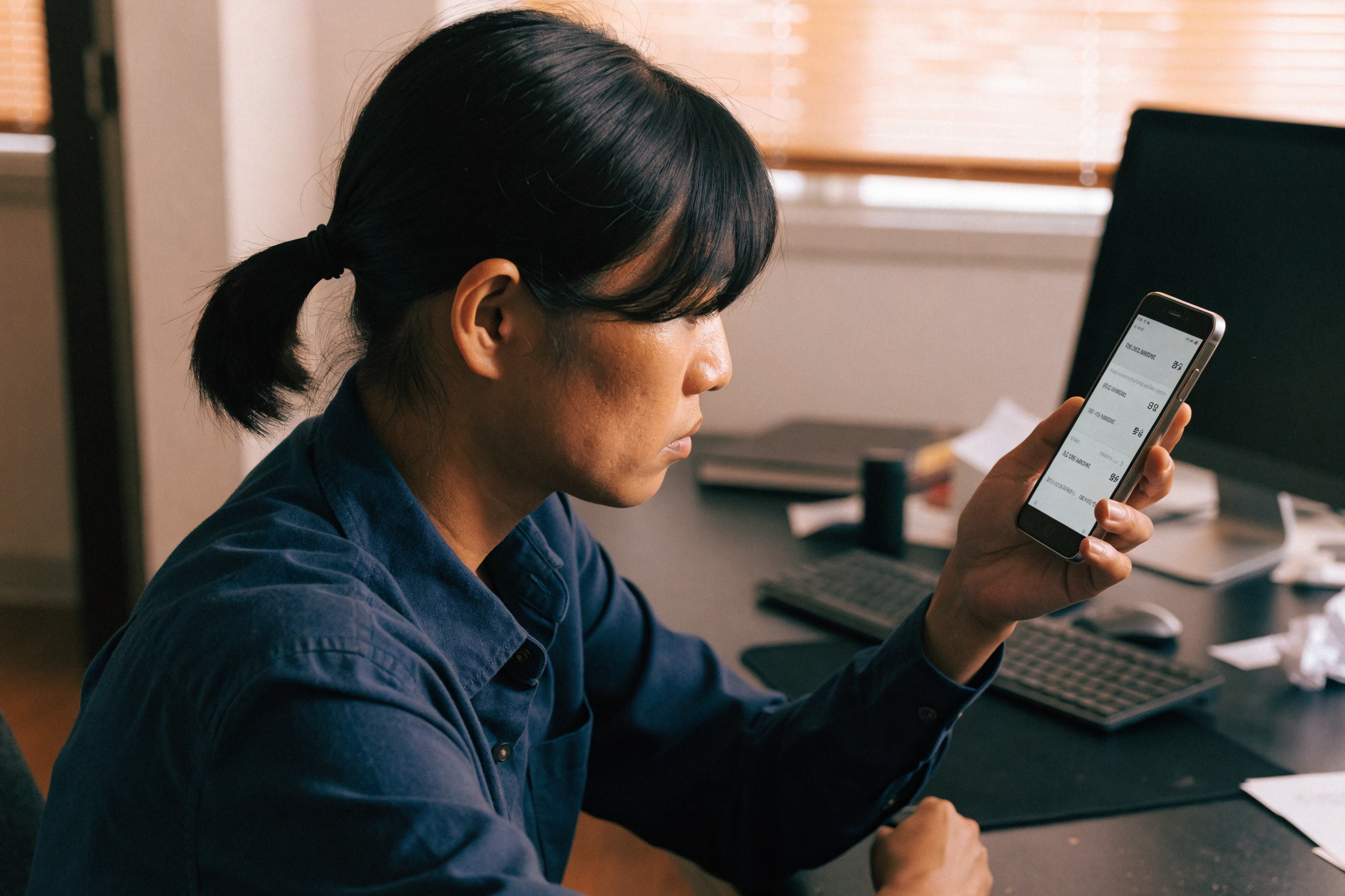 The phone shows send amount, receive amount, rate, and complete fee at once.
