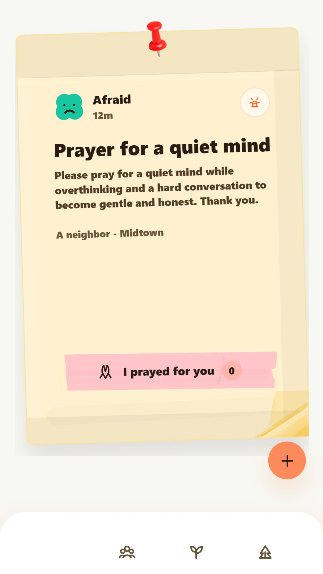 Blessie: Reach out, actual app screen